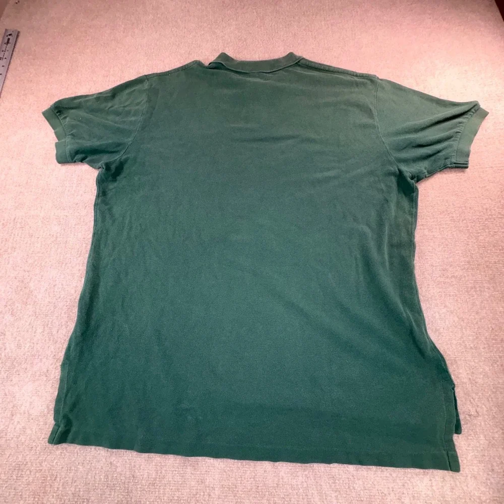 Polo Ralph Lauren Shirt Mens XL Green Short Sleeve Pique Cotton Purple Pony Logo